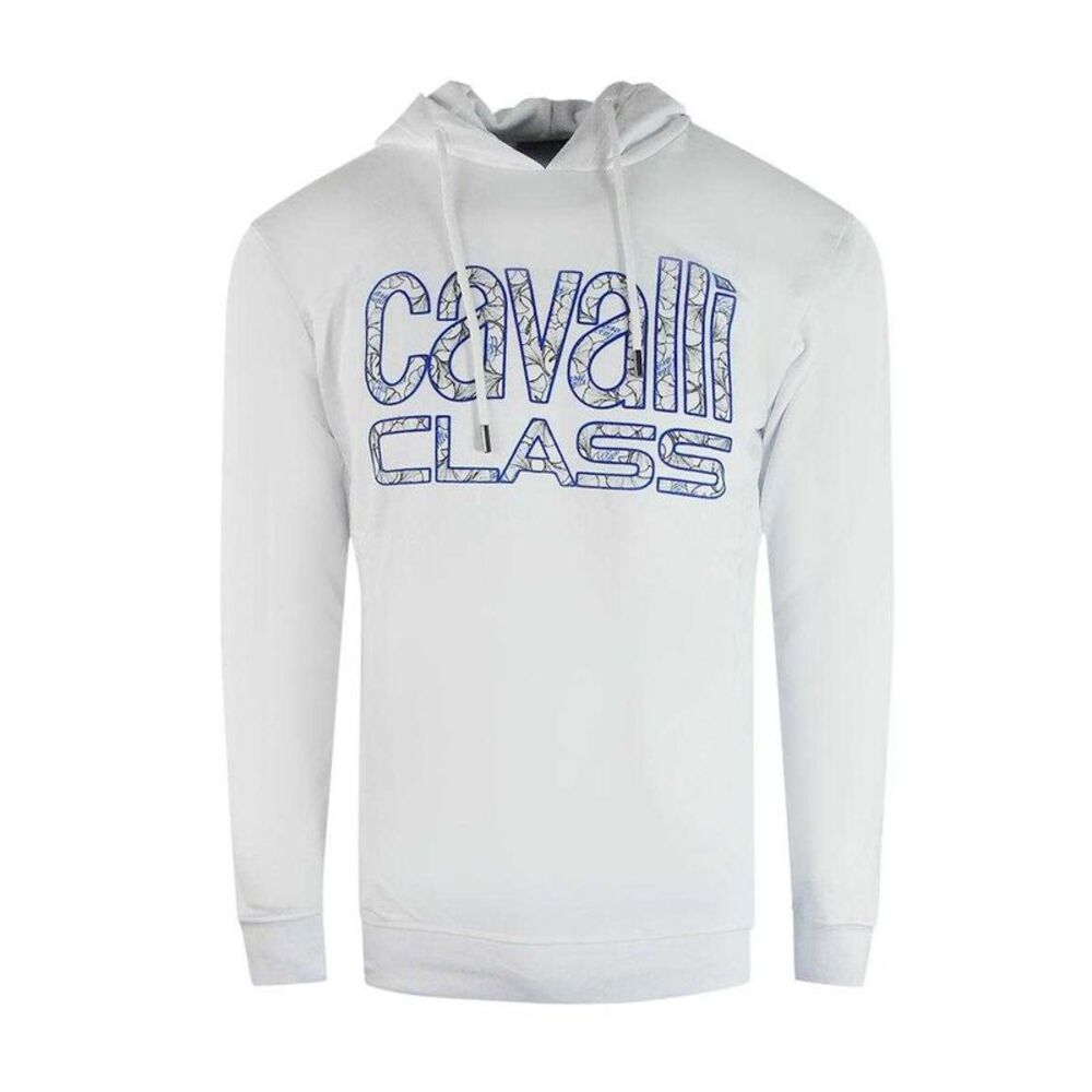 Cavalli Class Mens Floral Logo Hoodie / White
